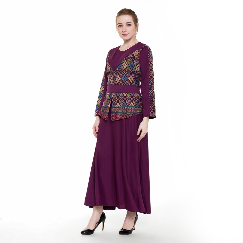 Long dress Gamis maxi lengan panjang variasi rompi tempel - XSHOP Chyra