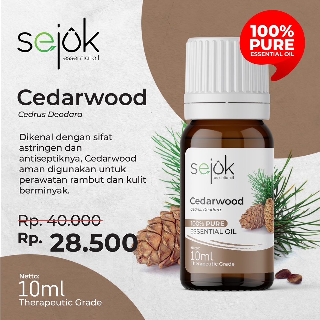 Sejuk Cedarwood Essential Oil / Minyak Aromaterapi Pure 100% - 10 ml