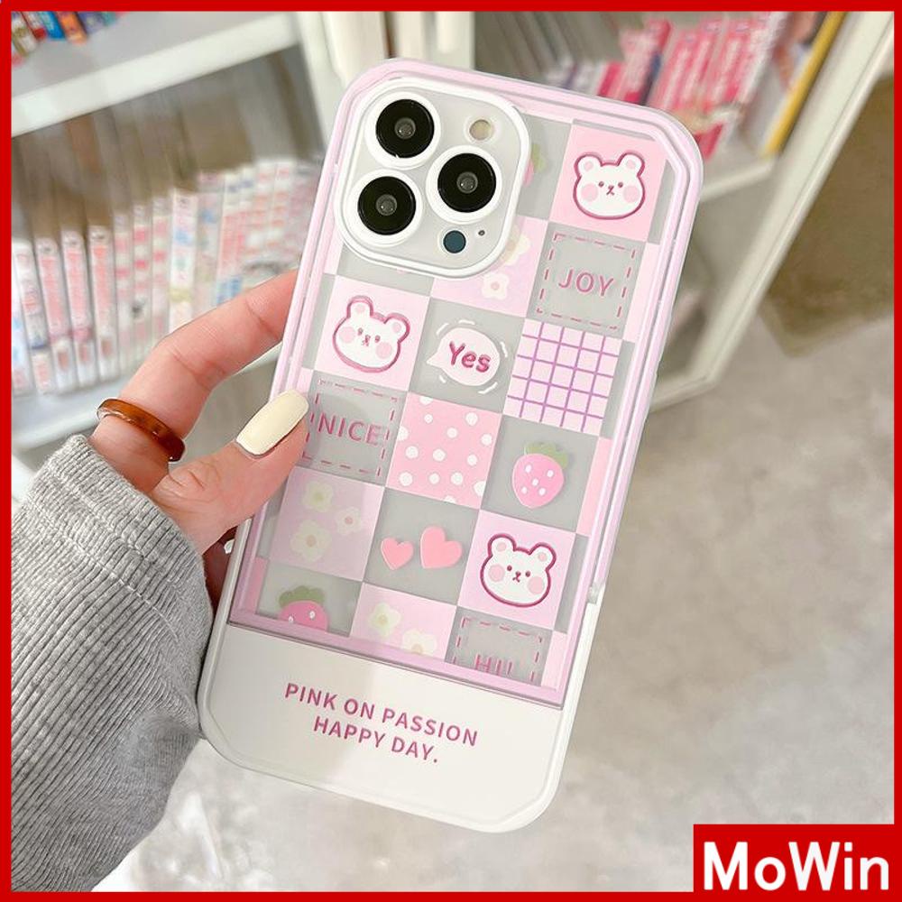 iPhone Case Acrylic Invisible Folding Stand Silicone Soft Case Airbag Shockproof Camera Cover Bear Cute Cartoon Compatible For iPhone 11 Pro Max 13 Pro Max 12 Pro Max 7Plus XS Max