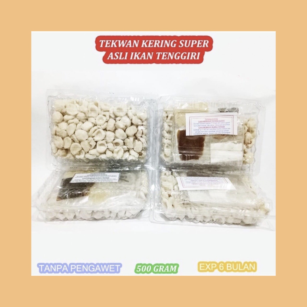 

TEKWAN KERING NO 2 IKAN TENGGIRI ASLI PALEMBANG 500GR