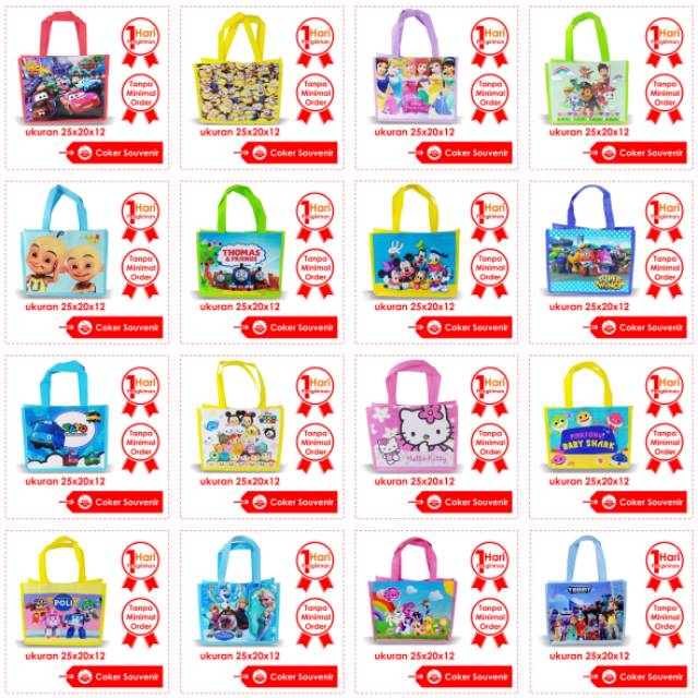 

Souvenir tas ultah ulang tahun goodie bag anak dan aqiqah