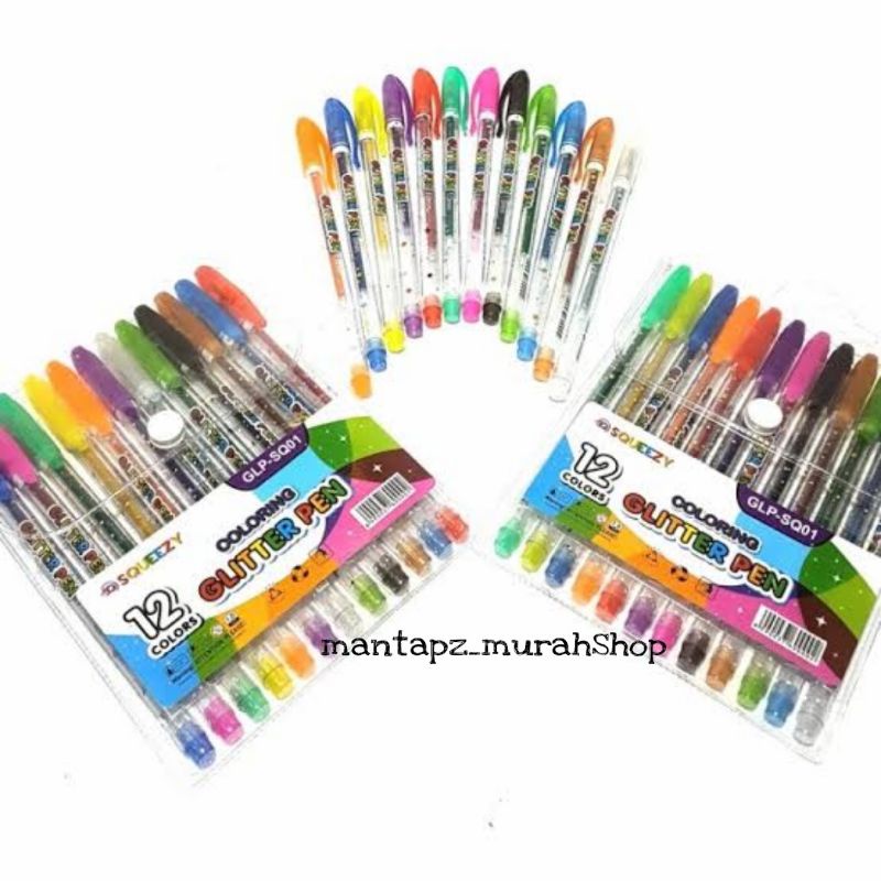 

Coloring / Pen Gel Glitter 12 warna GLP-SQ01 (/Set)