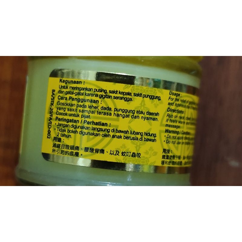 Balsem Aktiv 20 Gram / Balsem Pijat / Menghilangkan Nyeri Sendi / Sakit Punggung / Gatal