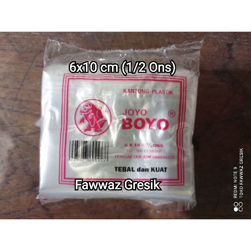 Kantong Plastik Joyo Boyo 1/2 ons - PP Bening Boyo 0,5 Ons 6x10 cm