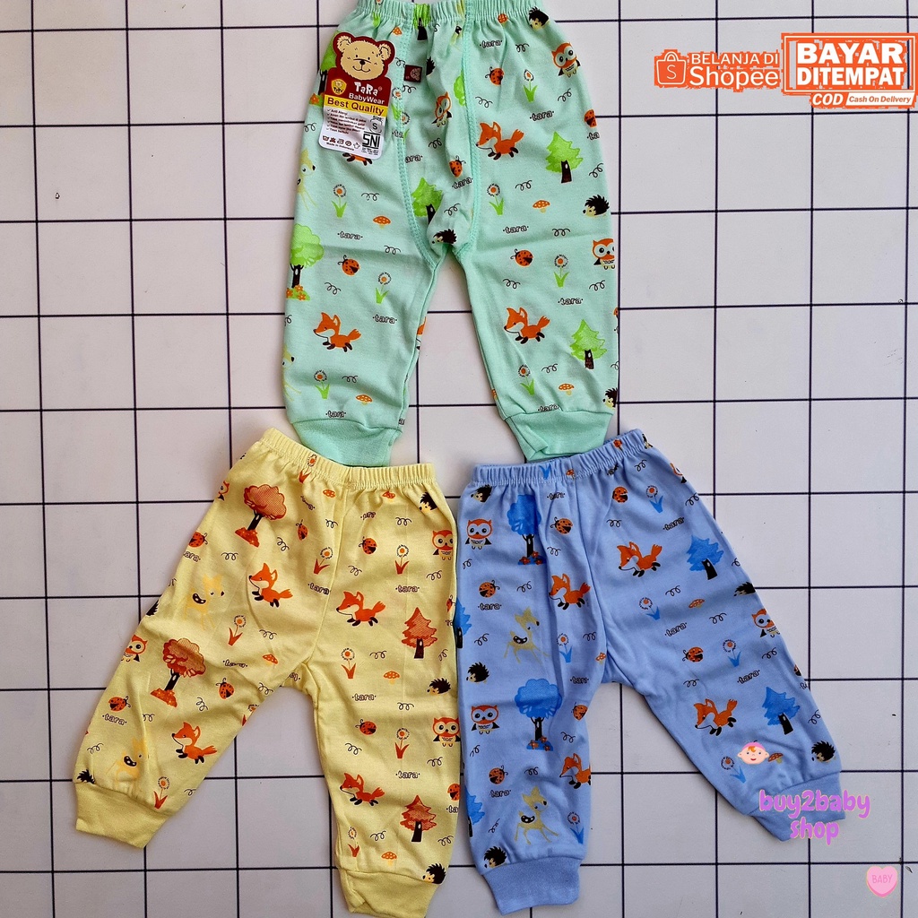 Celana panjang bayi Tara Cute Forest Series 0-12 Bulan 3 PCS