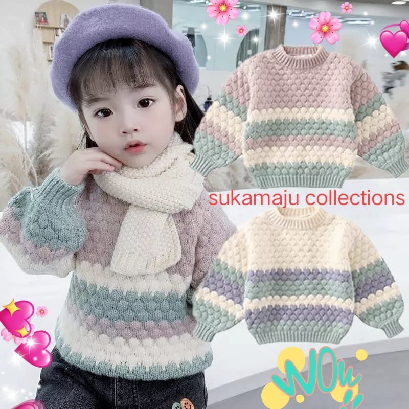 Yupi Kids Hoodie Sweater Popcorn Rajut Anak Perempuan 1-3 Tahun / Yupi Hoodie Popcorn Anak