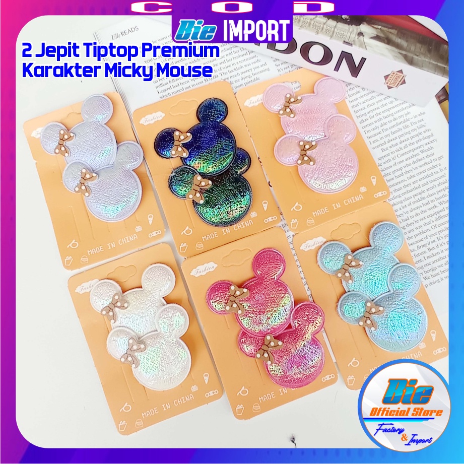 2 Pcs Jepit Tiptop Karakter Premium Impor Best Seller