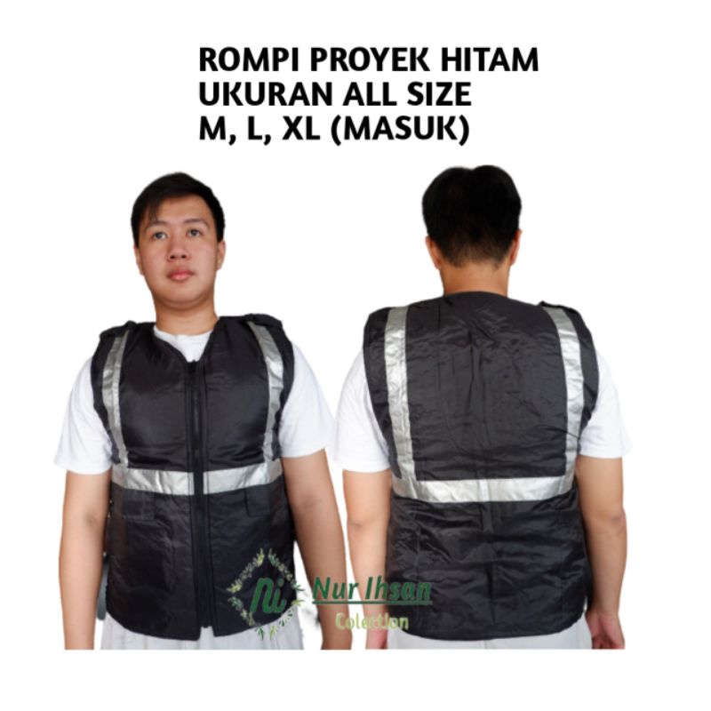 Rompi proyek / Rompi safety warna Hitam