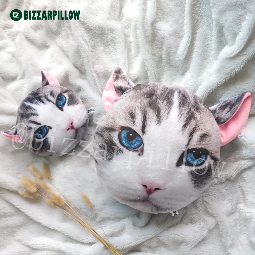 Bizzarpillow Bantal Kepala Kucing Rasfur size S BZ050