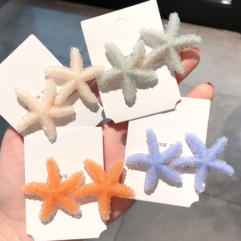 Spring New Stars Delicate Hairpin Girl Starfish Princess Bangs Hair Accessories