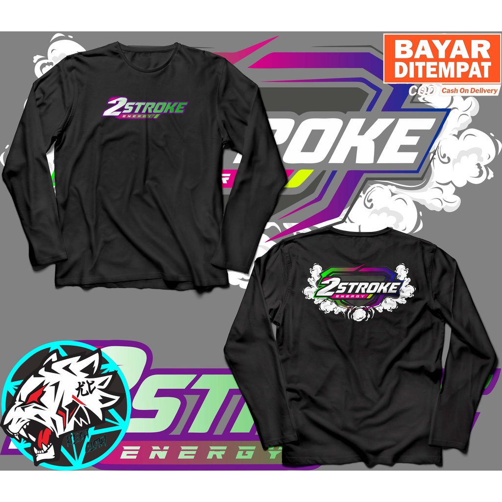 KAOS BAJU LENGAN PANJANG 2 STROKE ENERGY BIG SIZE JUMBO KAOS 2 STROKE INDONESIA PRIA WANITA