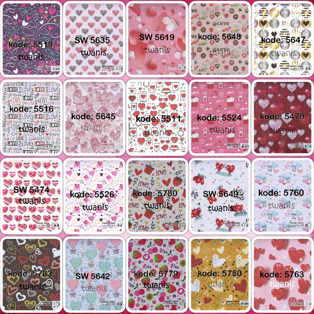 

Kertas Kado SANWA Love Hati isi 30 Lembar Campur Bisa Pilih Motif