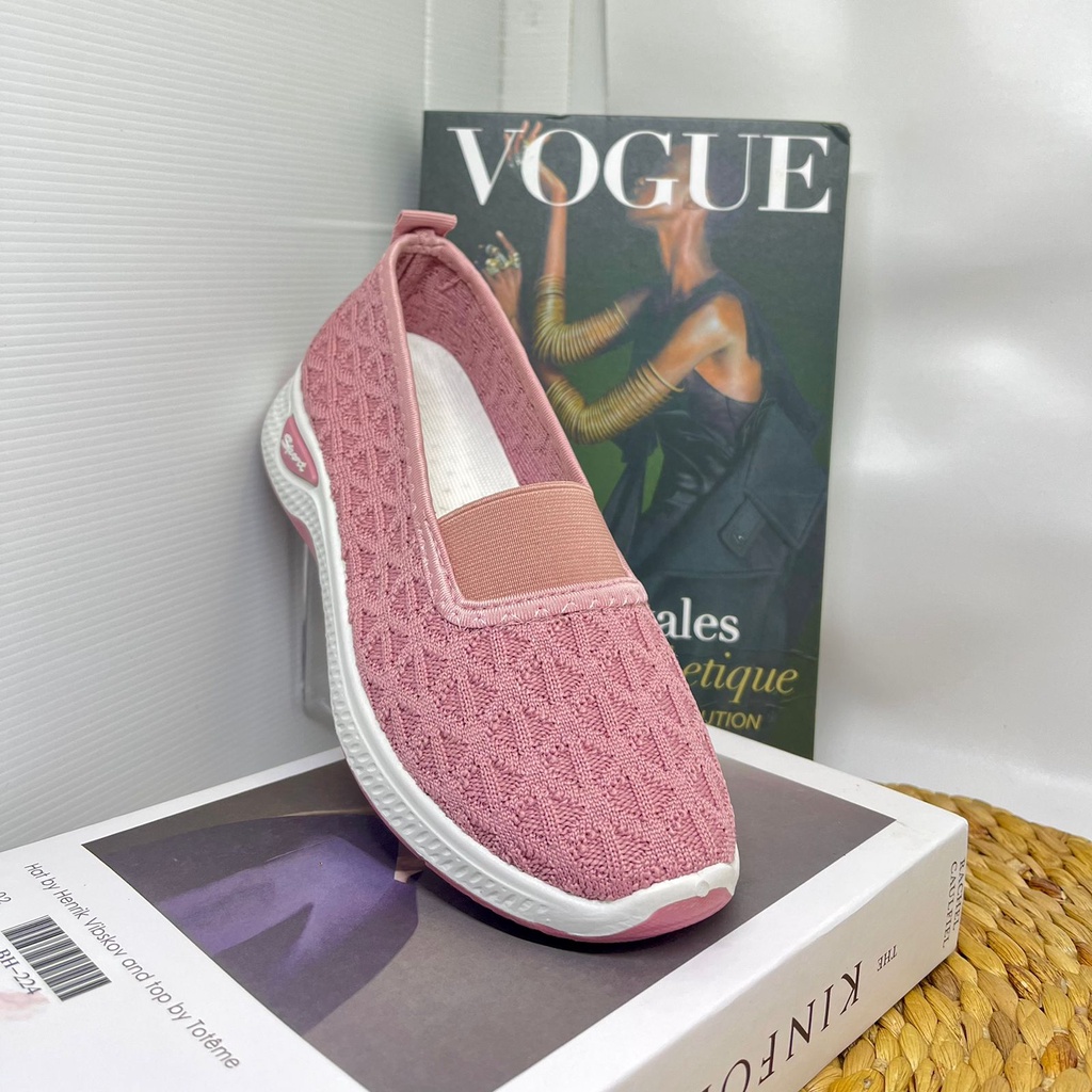 GSW SEPATU WANITA FLYKNIT SLIP ON ANTISLIP KANVAS FLAT SHOES WANITA IMPORT PREMIUM (AQYAR567)