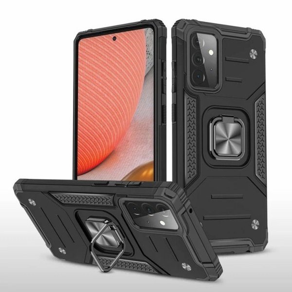 Kickstand Case Samsung A72 4G 5G 6.7&quot; Two Tone Color Hardcase Thunder Carbon Ring Holder