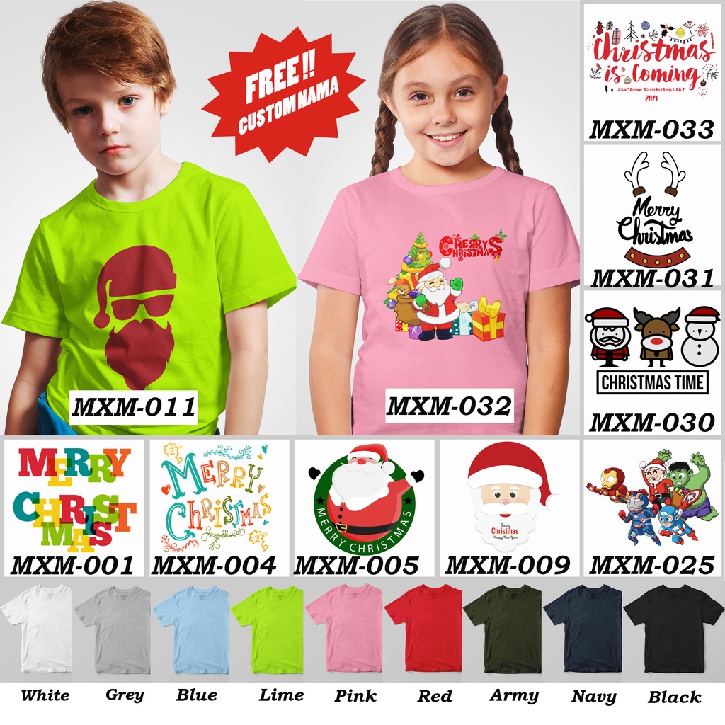 [FREE NAMA !!] Kaos Anak &amp; Family  Natal / Christmas Edition 100% COTTON PREMIUM