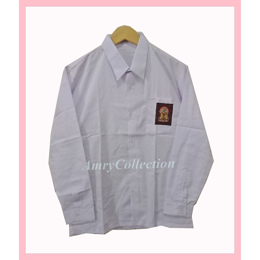 Baju SMA panjang GS bahan oxford Seragam sekolah Kemeja putih panjang