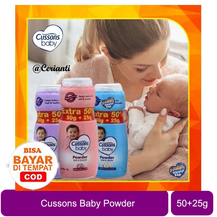 [50+25GR] Cussons Baby Powder 50 Gram | Bedak Bayi