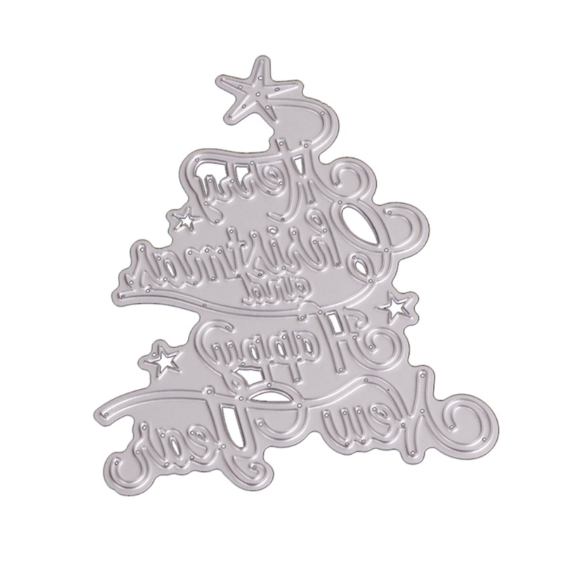 Cetakan Stensil Cutting Dies Motif Merry Christmas Bahan Metal Untuk Scrapbook / Craft DIY