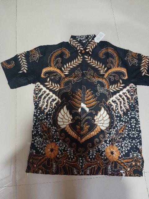 Kemeja Batik Pria Lengan Panjang Size M L Xl Xxl Bswart Batik Hrb026 Kenongo Hem Panjang Padi