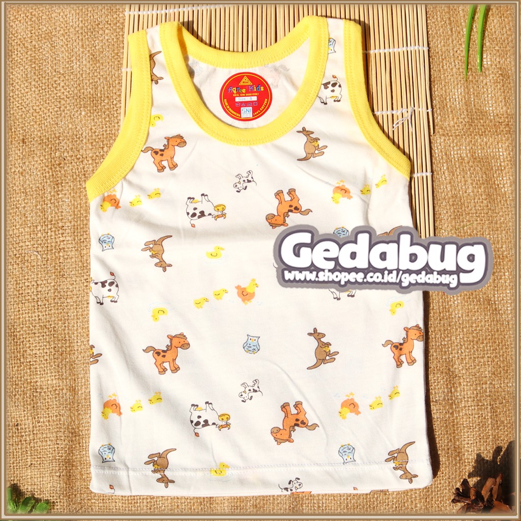 Singlet Anak Agree SM004 Putih Motif / Kaos Dalam Anak Perempuan - gedabug