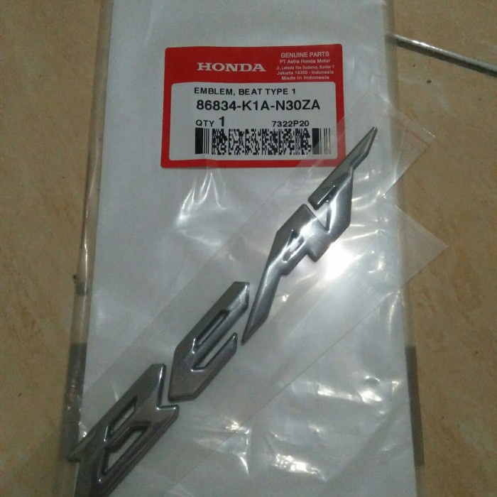 Emblem Logo Tulisan Beat New Beat 2020 Original Honda 1Pcs