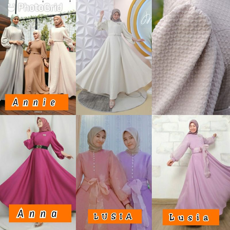 ANNIE DRESS ORI MK100%‼️ ANNA DRESS ORIGINAL MK 100%‼️LUSIA  DRESS ORI MK HIJAB‼️