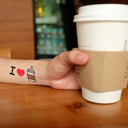 

POTATOO I LOVE COFFEE Temporary Tatto Sticker