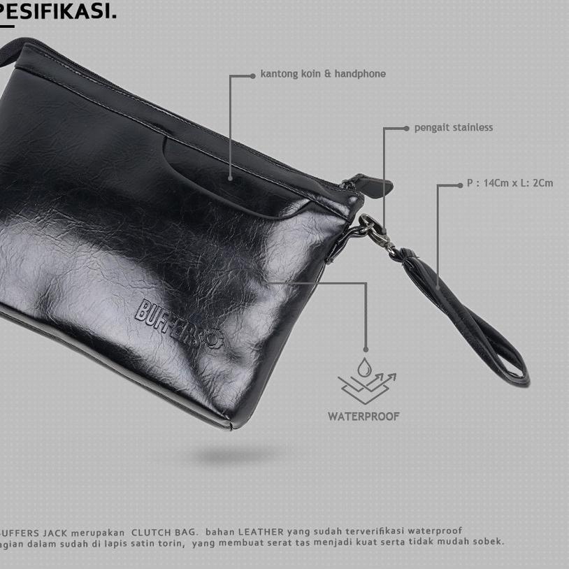 BUFFERS Jack - Clutch Bag Pria Clutch Kulit Pria Tas Tangan Pria Tas Kulit
