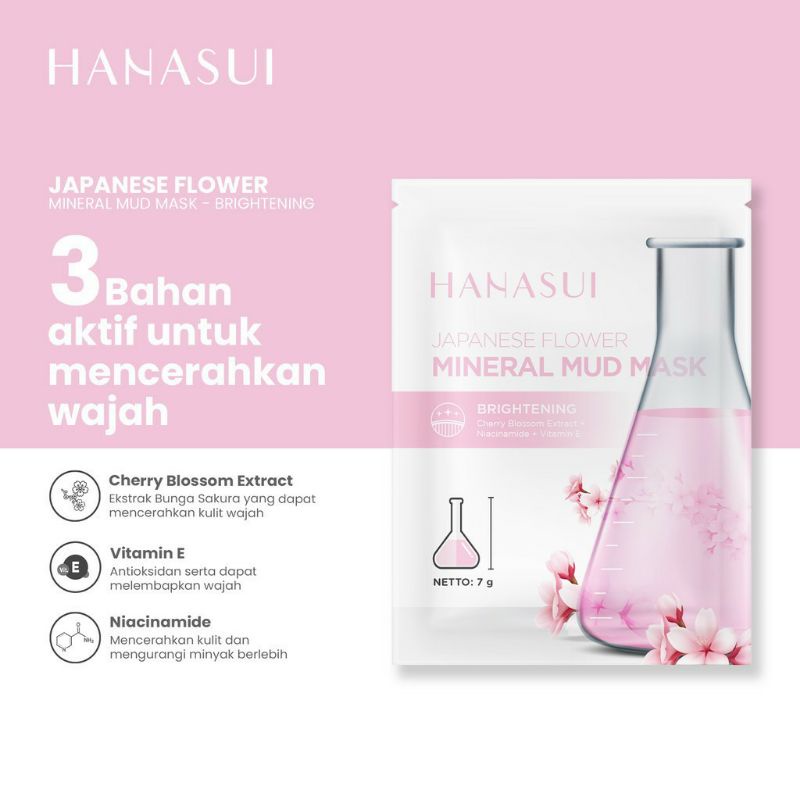 HANASUI MINERAL MUD MASK - JAPANESE FLOWER BRIGHTENING (✔️BPOM)