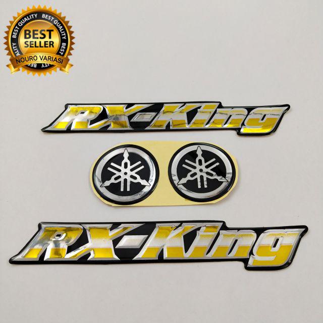 EMBLEM STIKER TIMBUL YAMAHA RX KING KUALITAS TERBAIK-GOLD FULL