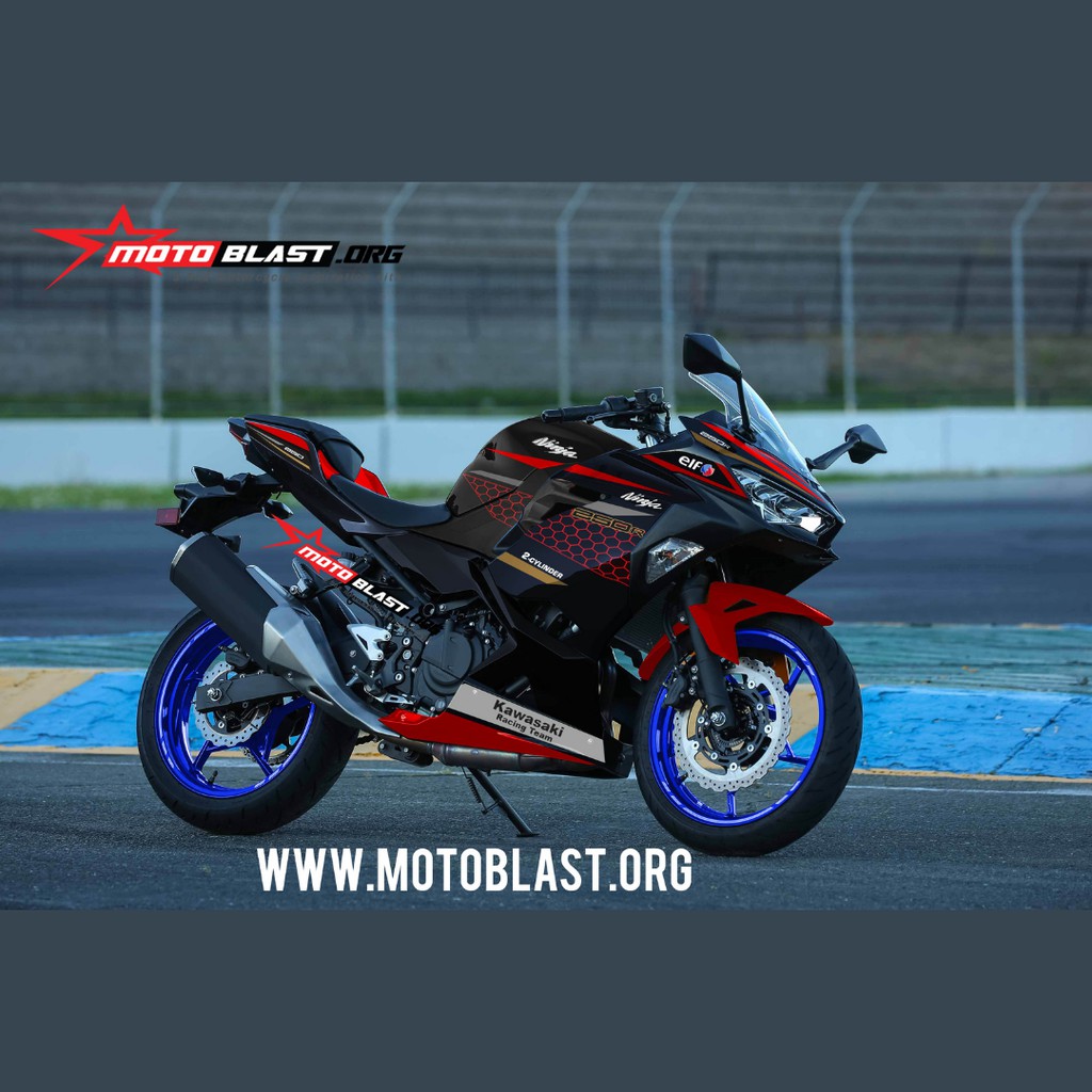 Decal Stiker Non Full Motoblast New Ninja 250R Fi Black KRT Red - Premium Quality