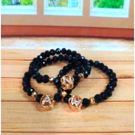 Gelang kristal huruf / gelang kristal wanita / gelang kristal inisial