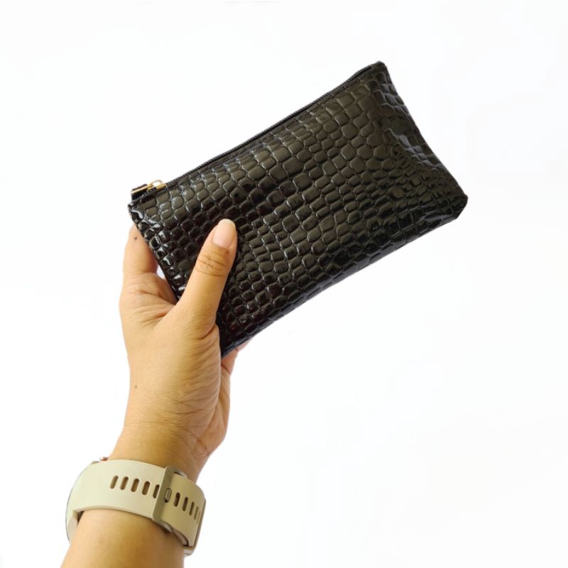 Dompet Tipis Pouch Croco DW16 Simpel Elegan Multifungsi Women Wallet