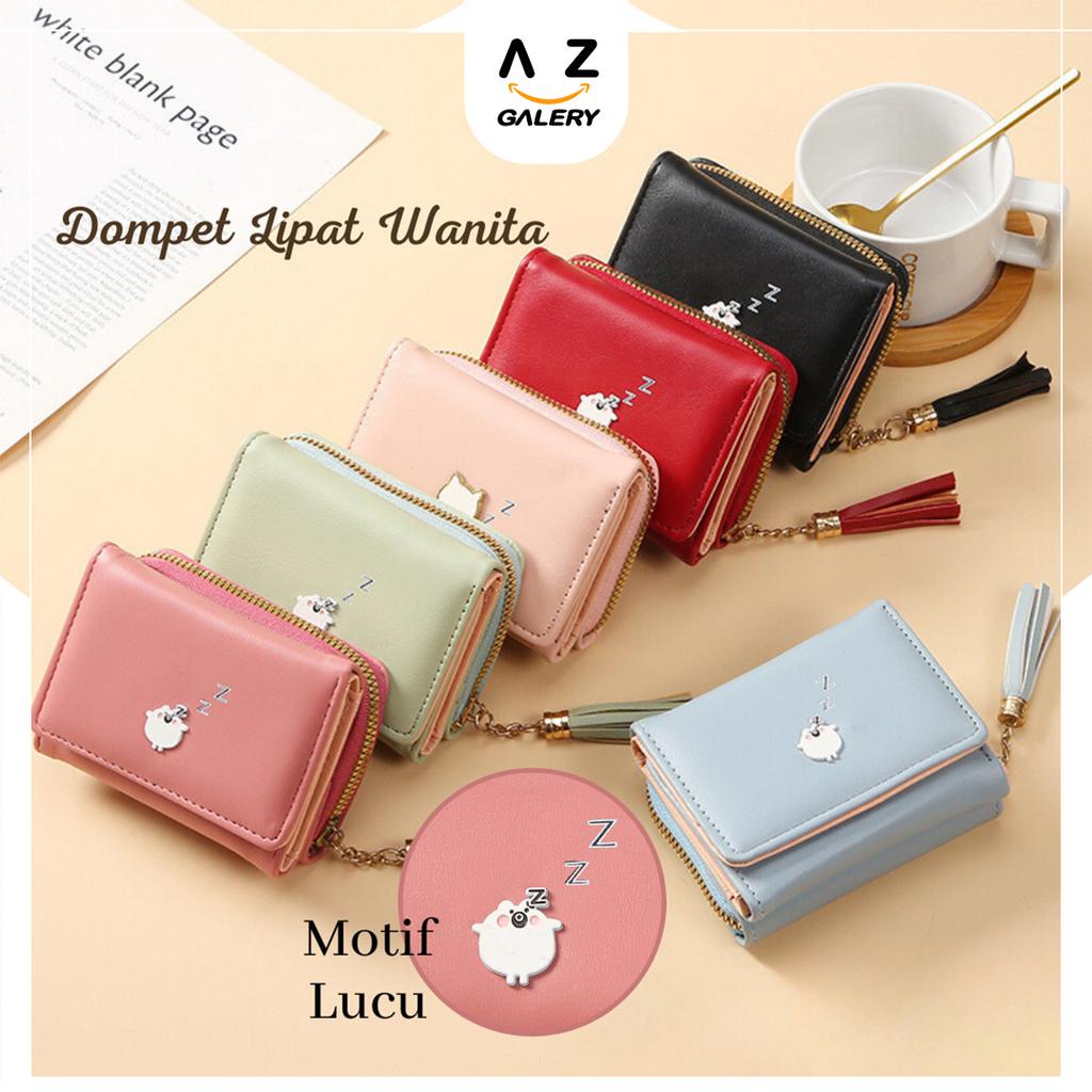 Dompet Lipat Wanita Import Original Korean Style Mini Motif Boneka Kekinian Remaja Azgalery D103