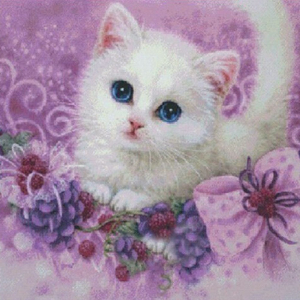 Tnlady Lukisan Diamond 5d Gambar Kucing Kecil Lucu Untuk Dekorasi