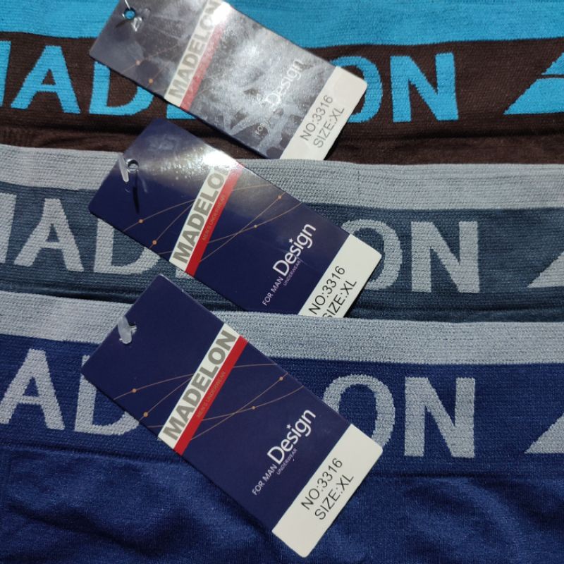 [Satu kotak isi 3pc] Celana Boxer Briefs Madelon 3316 / Celana dalam Seamless pria