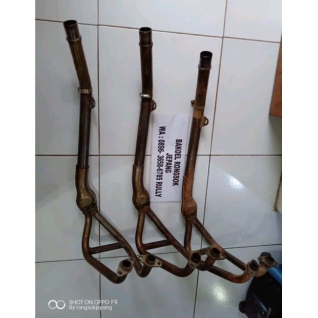 leher knalpot ninja 250 karbu original header knalpot ori ninja karbu