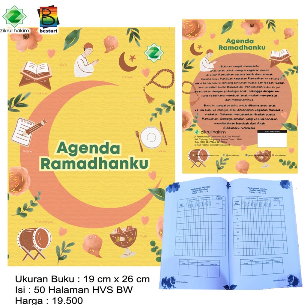 Buku Agenda ramadhan untuk SD SMP SMA - Agenda ramadhanku