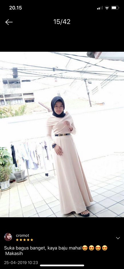 Vanesha Margaretta - 950# (Ada size XL) dress pesta scuba muslim fashion silang (Tidak Dapat Belt)