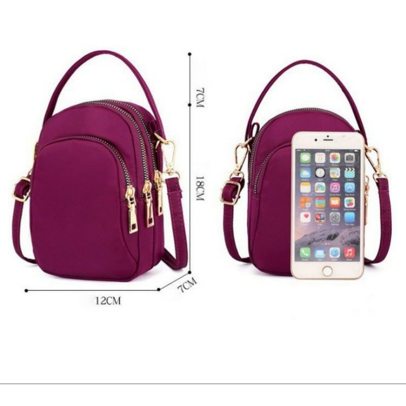 Tas Selempang CHIBAO Import Wanita Mini CB8182 Tempat HP simple polos lubang