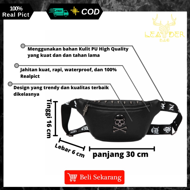 Weistbag Kulit Pria Original Model Terbaru Warna Hitam Atau Tas Selempang Kulit Cowok Distro Import