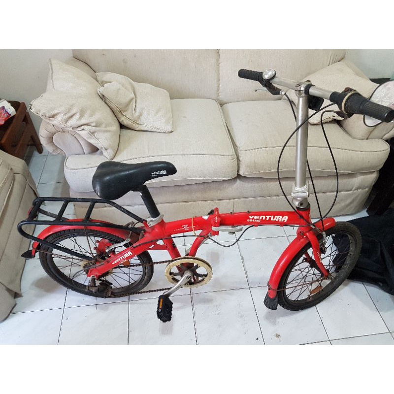 Sepeda Lipat Ventura Go-Lite Aluminum Rangka Full Alloy 6061 Ringan 6 speed preloved