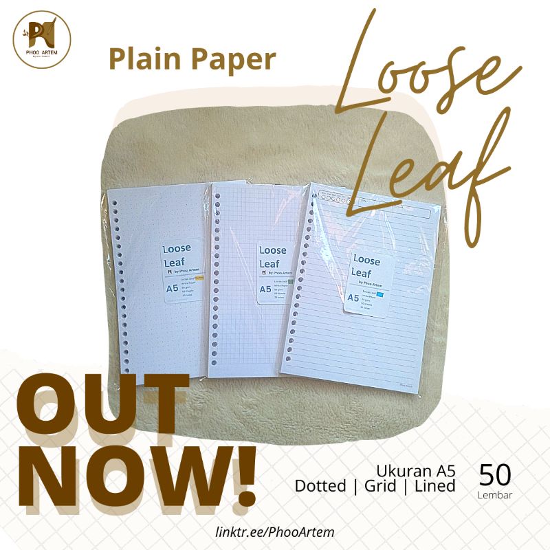 

Loose Leaf A5 Lined/Grid/Dotted 20 holes & 6 holes by Phoo Artem - White Paper 80 gsm