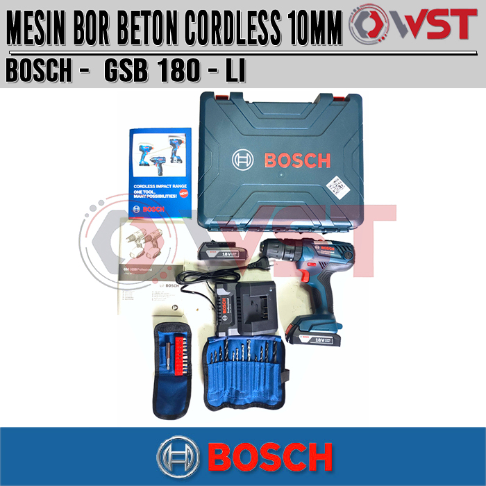 Mesin Bor Impek Baterai BOSCH GSB 180-Li / Cordless Impact Drill