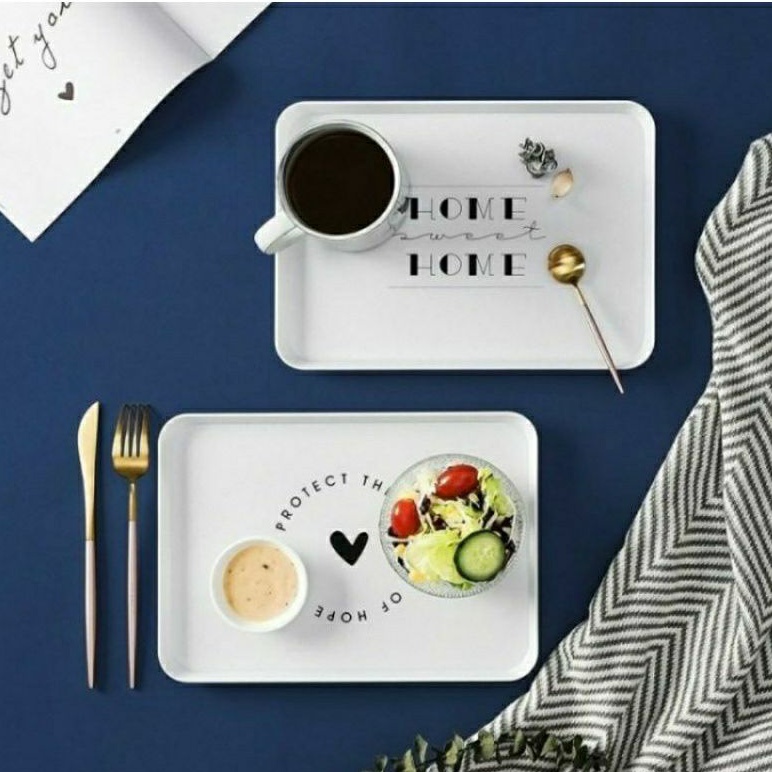 Nampan Putih Plastik Nampan Makanan Gelas Nampan Cute