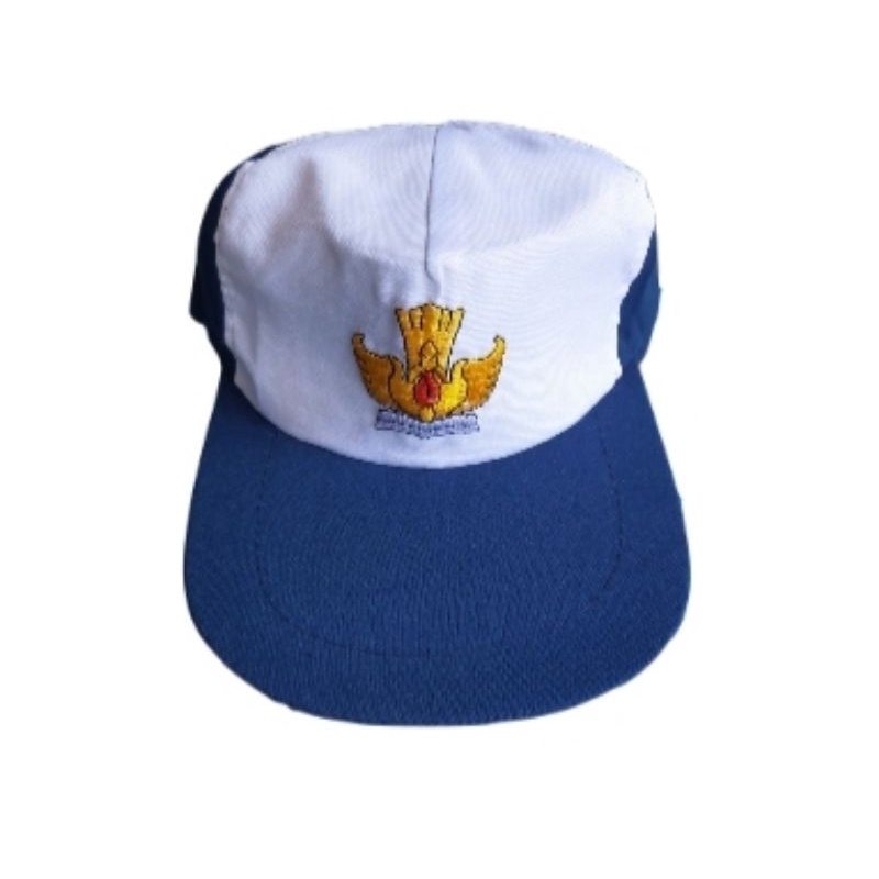 TOPI SMP BORDIR BIRU PUTIH