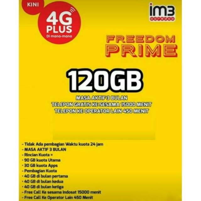 Paket Data 120gb 3 Bulan Unlimited App Shopee Indonesia