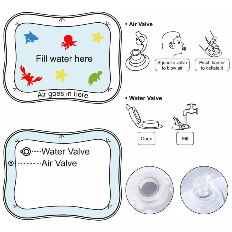 hokkiterus21⭐⭐⭐⭐⭐ BABY WATER PAD Matras air bermain main bayi anak Baby Kids Water Play Mat playmat Mainan edukatif edukasi-termurah B014