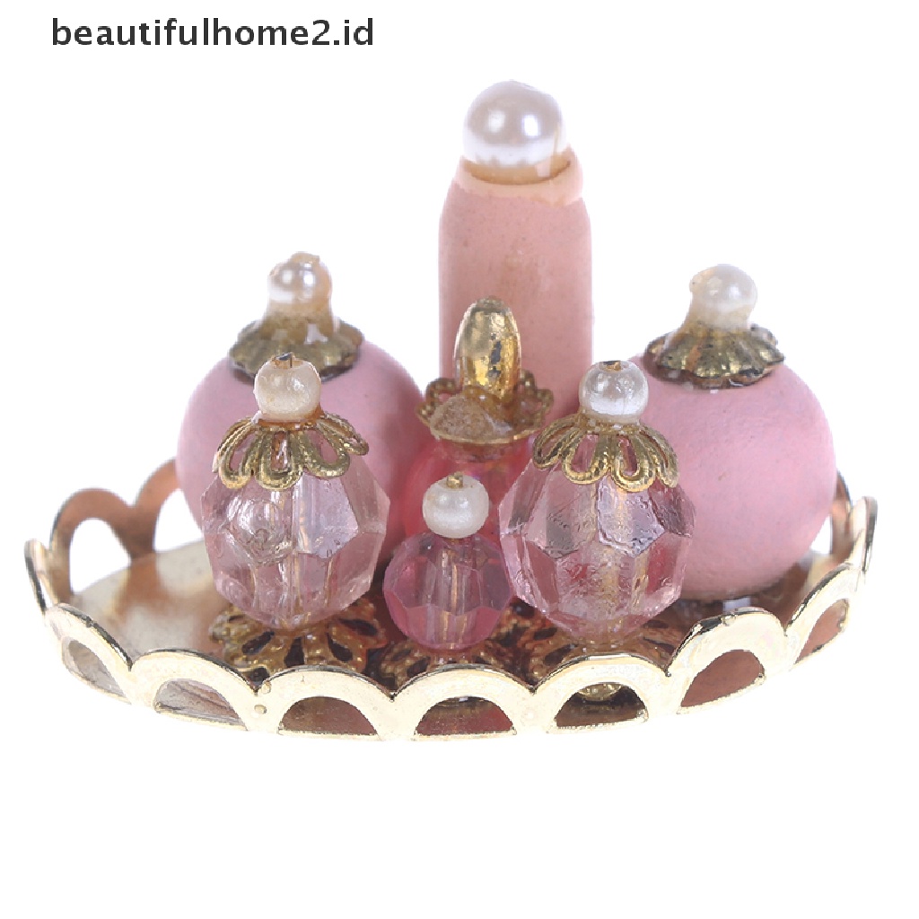 (beautifulhome2.id) Miniatur Parfum Warna Pink Untuk Dekorasi Kamar Tidur / Mandi Rumah Boneka 1: 12