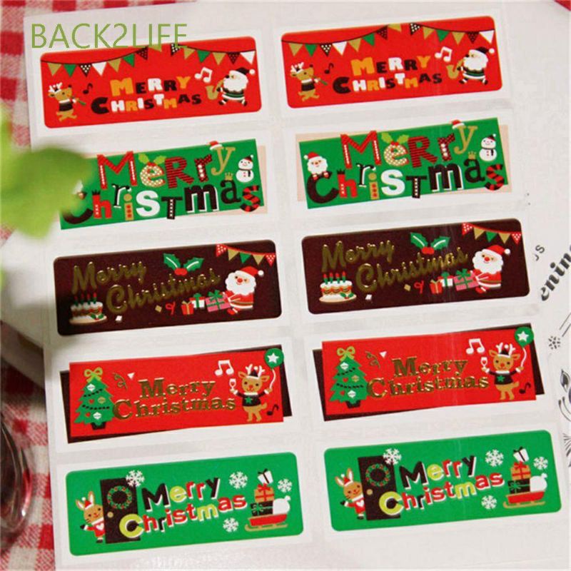 

BluePink Sticker Label natal Segel Motif Snowman / Rusa Natal Bahan Kertas Kraft Untuk Dekorasi Scrapbook Diy Christmas